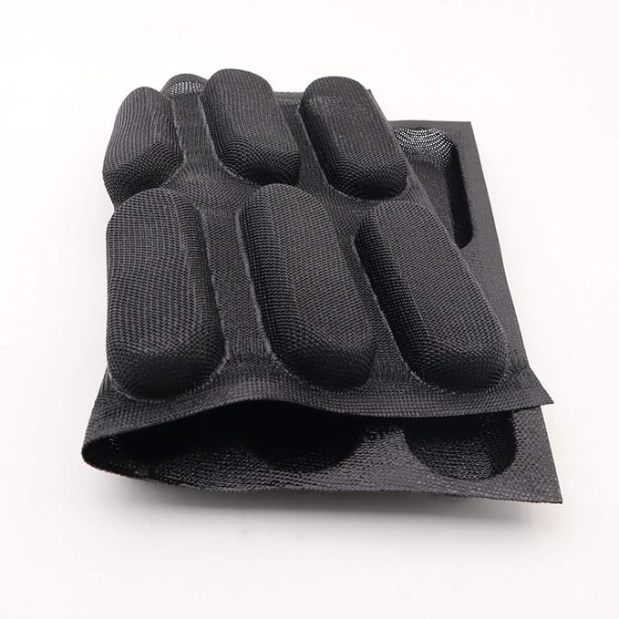 Bluedrop Silicone Hot Dog Bread Forms Mini Baby Sandwich Baking Molds Food grade Perforated Eclair Sheets for Home Oven
