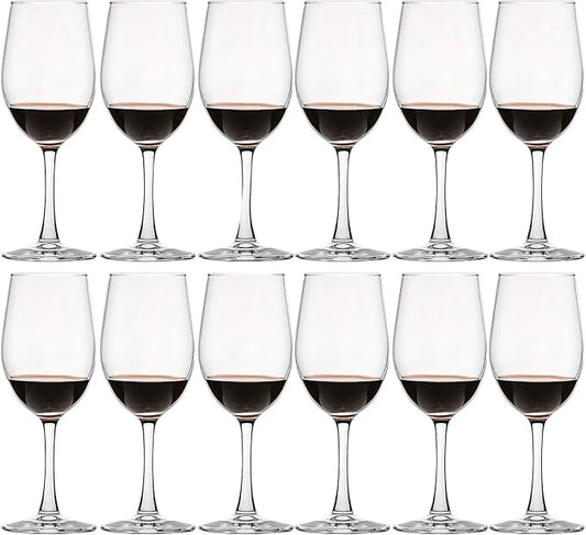 UMI UMIZILI 12 Ounce - Set of 12, Classic Durable Red/White Wine Glasses For Party