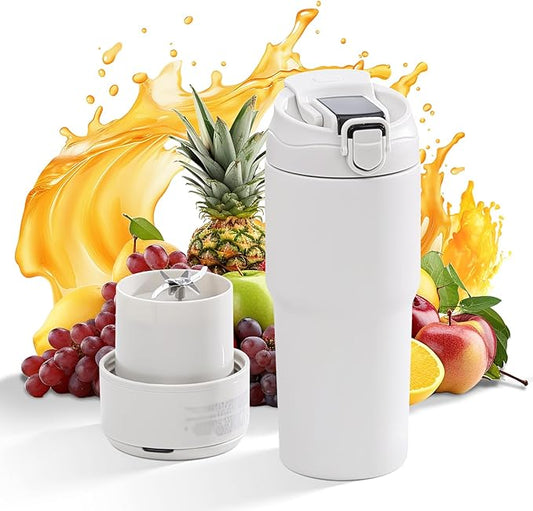 Kawu Portable Blender, 316 Stainless Steel Inner Personal Blender with 10Ps 304 Blades, 23Oz Blenders for Smoothies, USB Rechargeable, BPA Free, Food-Grade, Leakproof Juice Mixer for Gym, Home