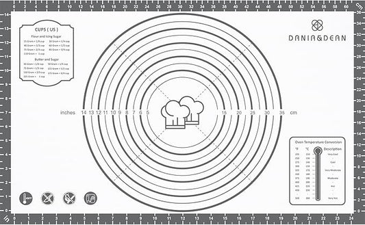 Silicone Mat, 26 x 16inch Extra Large Non-stick Pastry Baking Mat with Measurement, Resuable Thick Cookie Sheet Counter Mat, Dough Rolling Mat, Oven Liner, Fondant/Pie Crust Mat
