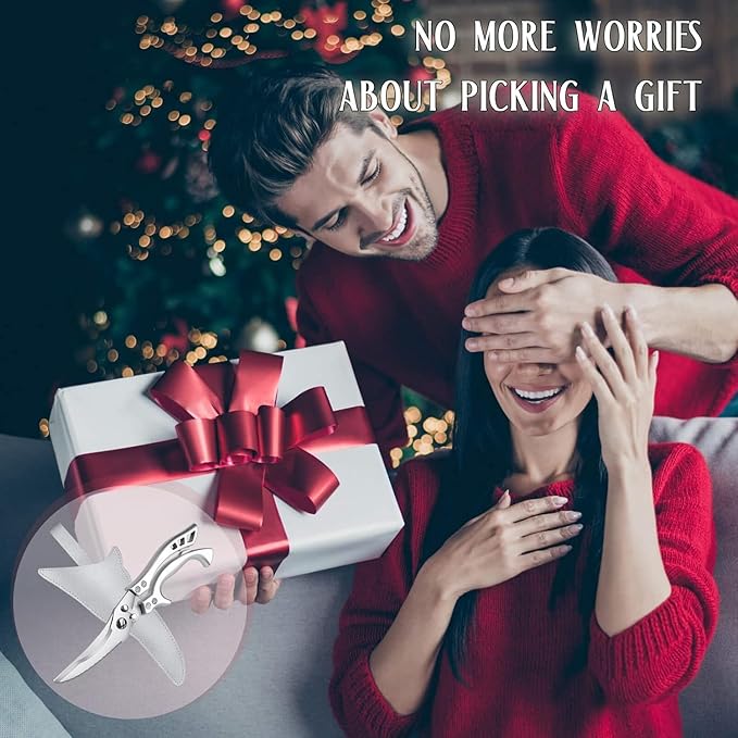 Dreach Reach Heavy Duty Poultry Shears with Serrated Edge - Kitchen Scissors For Chicken, Bone, Meat, Turkey, Fish - No Rust, Spring Loaded, Stainless Steel