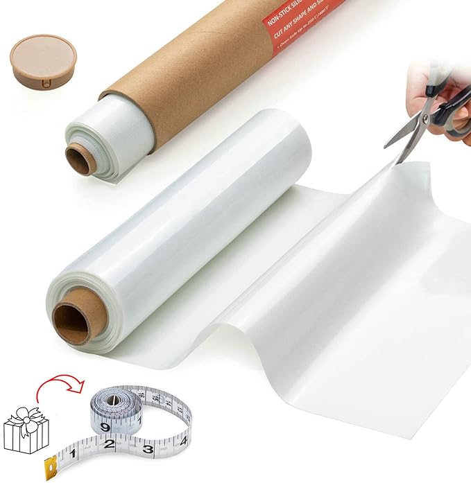 Silicone Baking Mat Roll -16IN x 10FT Non Stick Heat Resistant Food Grade Baking Mats, No Slip Reusable Freeze Dryer Mat,Pastry Mat,Countertop Protector Mat, Washable Oil-Proof Refrigerator Liners