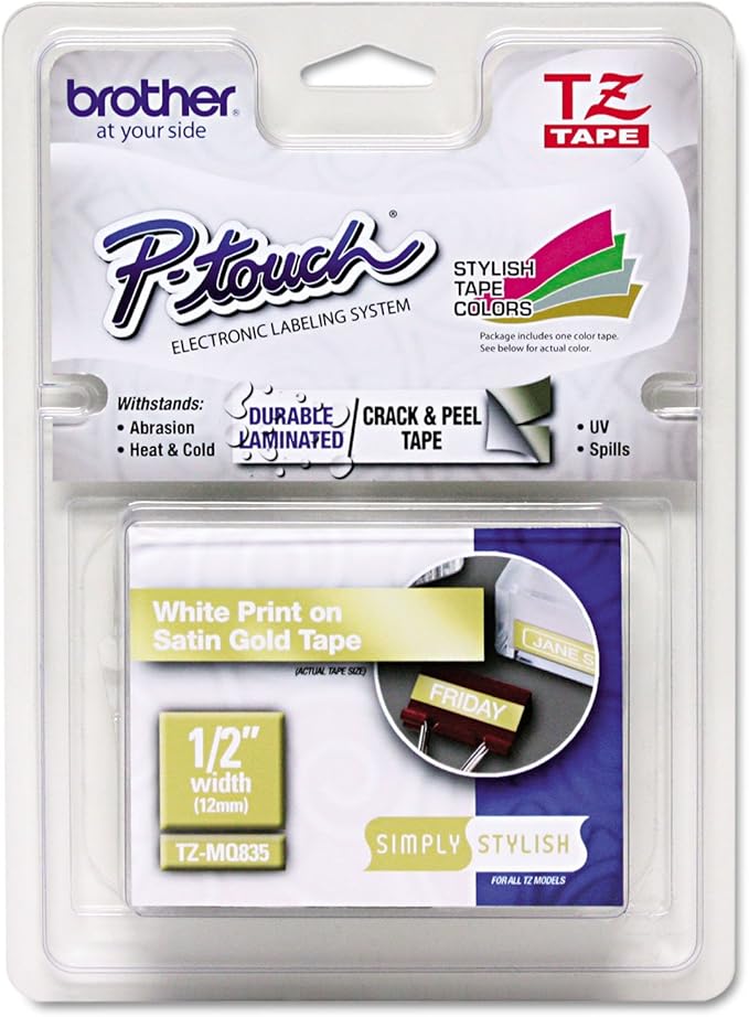 Brother PTouch 1/2" Laminated TZe Tape Model TZE-MQ835