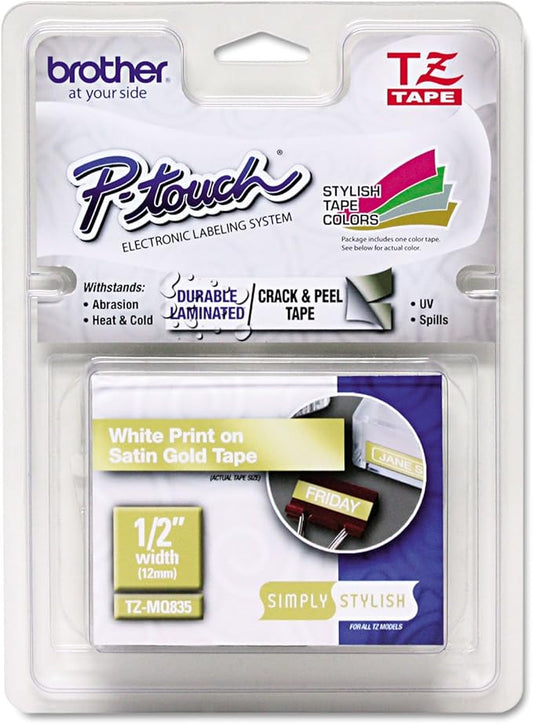 Brother PTouch 1/2" Laminated TZe Tape Model TZE-MQ835