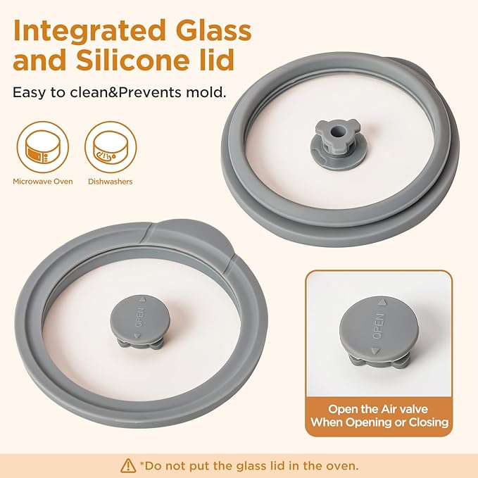 Glass Food Storage Jars with Lids[Set of 3], Perfect for Pasta, Cookies, Nuts, Coffee, Cereal, Flour, and More, Organize Your Kitchen with these BPA-Free Glass Jars with Silicone Lids