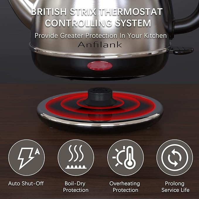 Electric Gooseneck Kettle, 1L 1500W Fast Boil, 100% Stainless Steel BPA Free Pour-Over Coffee & Tea Kettle, Water Boiler with Auto Shut & Boil-Dry Protection, Silver