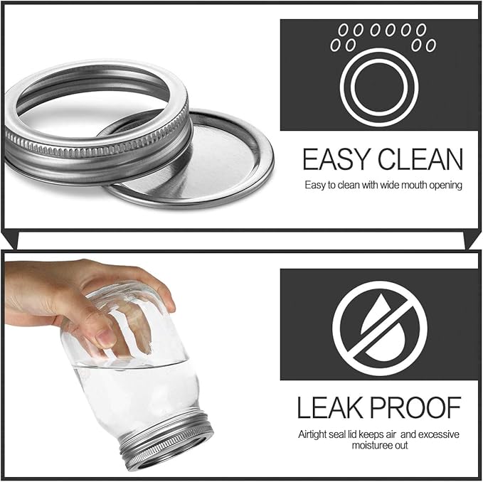 KAMOTA Mason Jars 16 OZ With Regular Lids and Bands, Ideal for Meal Prep, Jam, Honey, Wedding Favors, Shower Favors, Baby Foods, DIY Magnetic Spice Jars, 8 PACK, 10 Whiteboard Labels Included