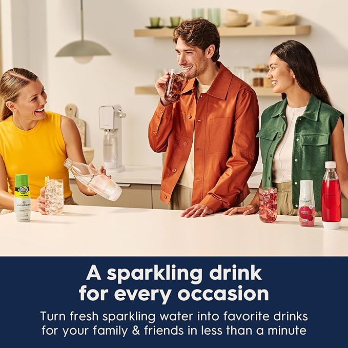 SodaStream Terra Sparkling Water Maker Bundle (White), with CO2, DWS Bottles, and Bubly Drops Flavors