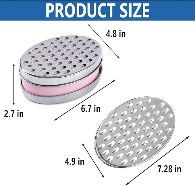 Cheese Grater Citrus Lemon Zester with Food Storage Container & Lid - Perfect For Hard Parmesan Or Soft Cheddar Cheeses, Ginger, Vegetables, Butter, Chocolate & Nutmeg (Pink)