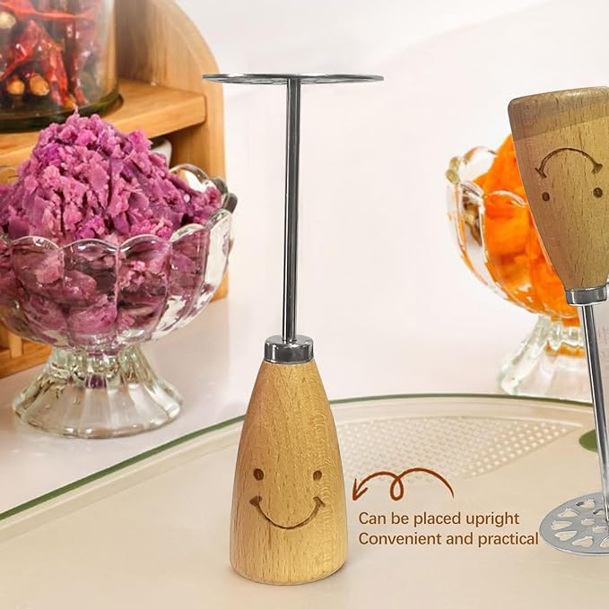 Potato Masher, Stainless Steel Potato Masher,Large Heavy Duty Metal Mashing Utensil,Integrated Kitchen Tool,2 Pieces,5.5 Inch