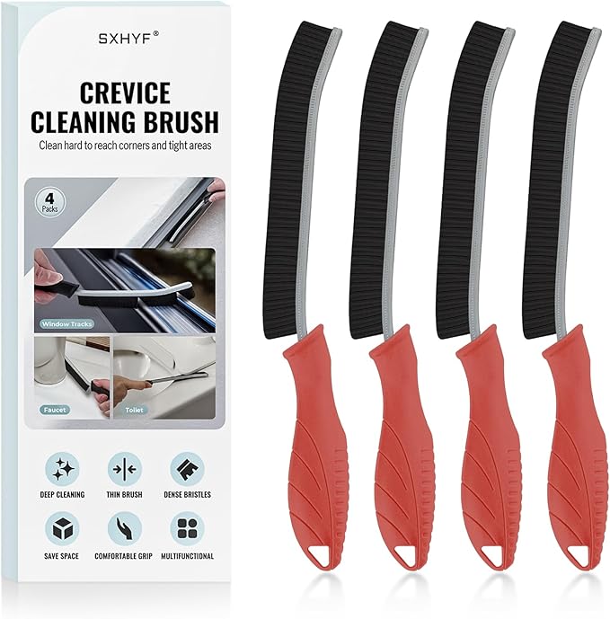 SXhyf Crevice Cleaning Brush - Grout Scrub Brush, House Cleaning Supplies, Gap Cleaning Tools, Home Essentials, Gifts for Women Men, Hard Bristle Crevice Cleaner Brush for Household Use, Bathroom
