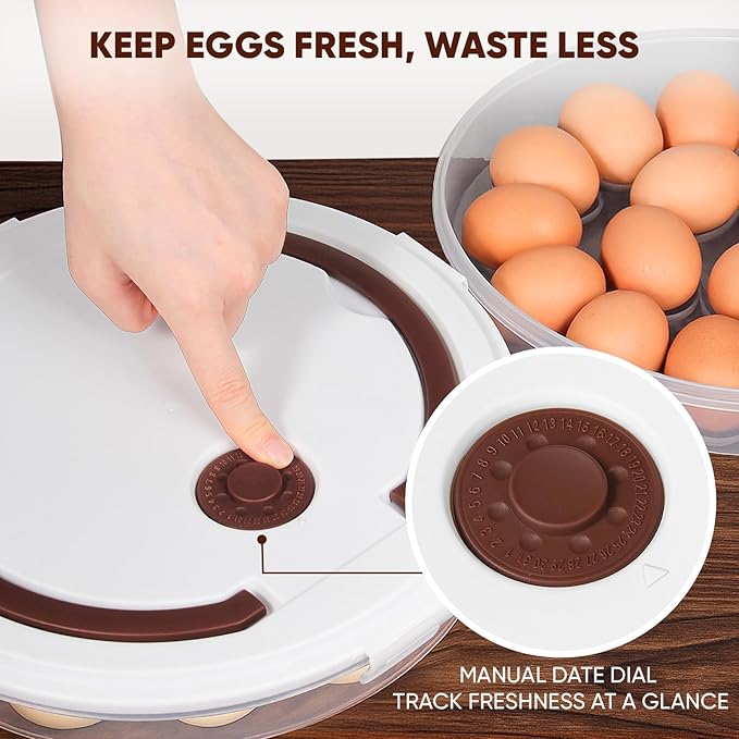 77L 2-Pack Deviled Egg Container with Lid – 34-Egg Platter with Handle, Stackable & Portable Carrier for Parties, Holidays, Camping, and Fridge Storage