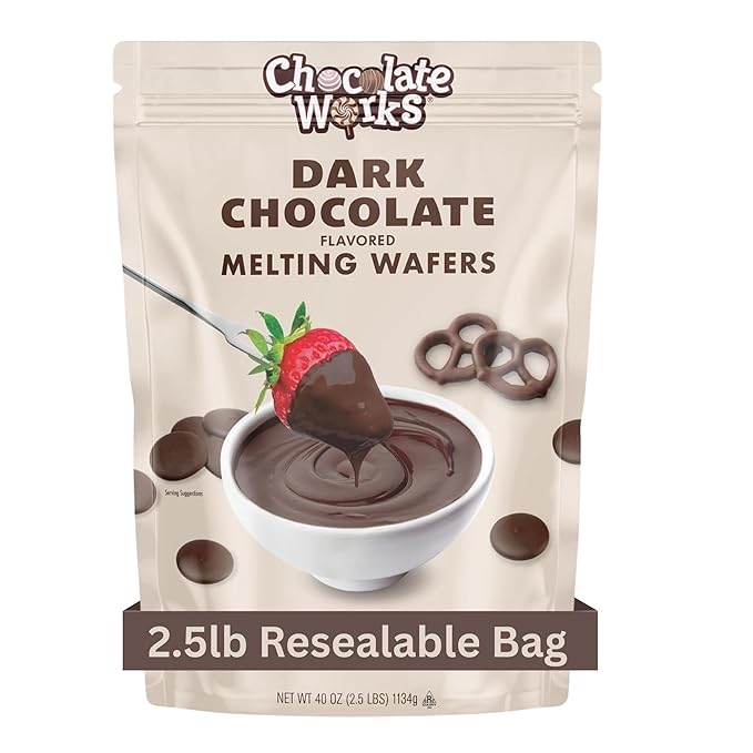 Chocolate Works Dark Chocolate Melting Chocolate Wafers, 2.5lb (Pack of 1)