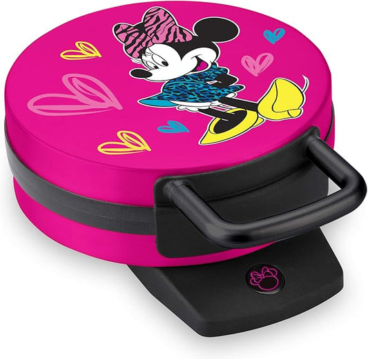 Disney Minnie Mouse Waffle Maker by Select Brands - Premium Minnie Mouse Kitchen Accessory - Kitchen Appliance for Disney Lovers - 7" Waffles, Pink