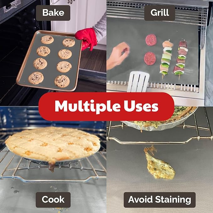 Cooks Innovations Non-Stick Oven Protector Mat - Heavy Duty Nonstick Oven Rack Liners to Protect Convection, Electric, Gas, & Microwave Ovens - BPA & PFOA Free Heat Resistant Baking Mat