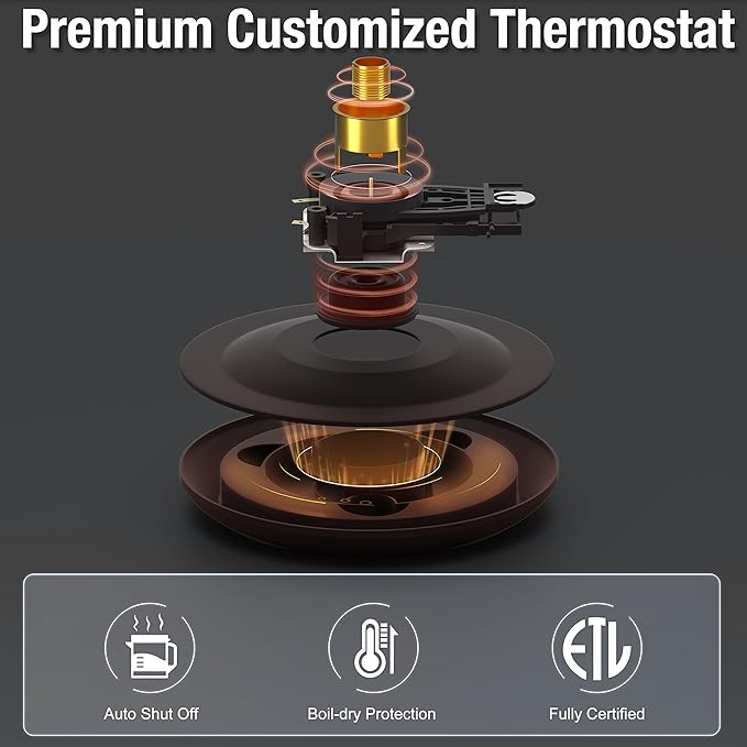 Dezin Electric Kettle, BPA-Free 2L Electric Water Heater, Glass Electric Tea Kettle, 304 Stainless Steel Hot Water Kettle Warmer with Fast Boil, Auto Shut-Off & Boil Dry Protection, for Coffee, Tea