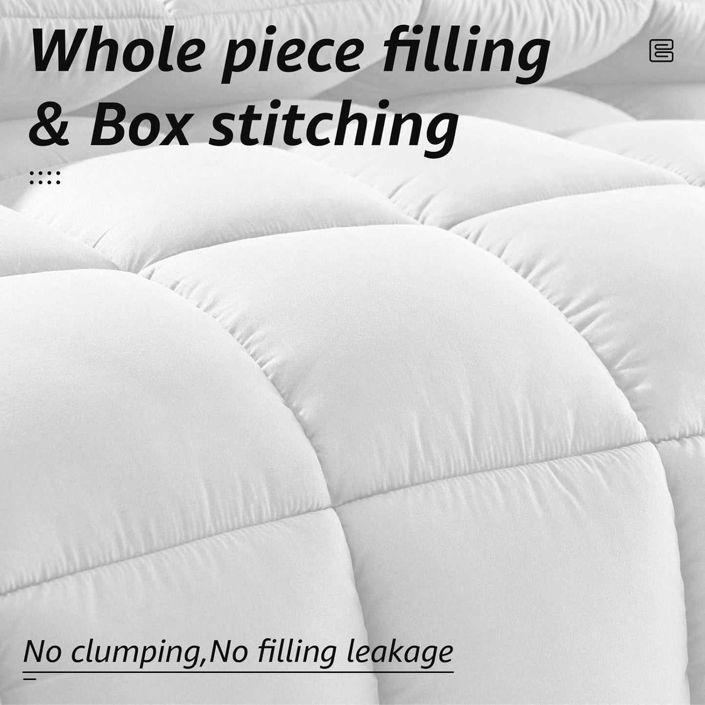 HYLEORY All Season Twin Size Bed Comforter - Cooling Goose Down Alternative Quilted Duvet Insert with Corner Tabs - Winter Warm - Machine Washable - White