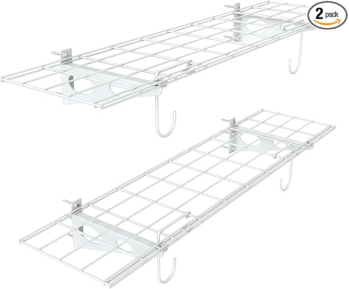 WALMANN 2-Pack Garage Wall Shelves, 1 x 4 ft/12 * 48 inch Wall Mounted Storage Shelves for Garage Heavy Duty Floating Shelving, Holds Up to 220 Lbs(White)