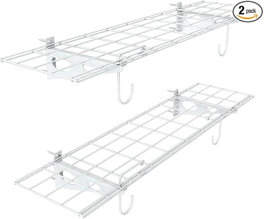WALMANN 2-Pack Garage Wall Shelves, 1 x 4 ft/12 * 48 inch Wall Mounted Storage Shelves for Garage Heavy Duty Floating Shelving, Holds Up to 220 Lbs(White)