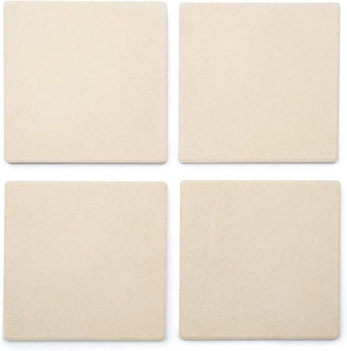 Outset 76176 Pizza Grill Stone Tiles, Light Brown, Medium, Set of 4