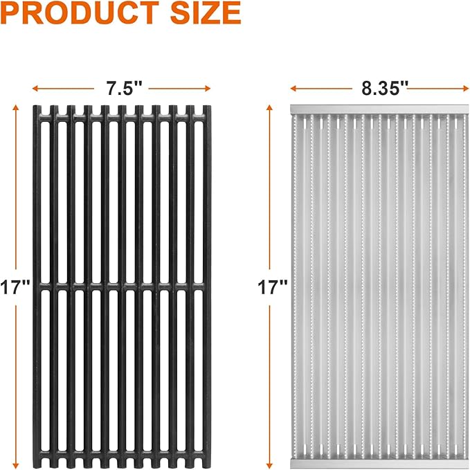 Grill Grates and Emitter Plates for Charbroil Commercial TRU-Infrared 3 Burner 463242516 463242515 466242515 466242615 463243016 463367516 463367016 466242516 463342620, G466-0025-W1A G466-2400-W1
