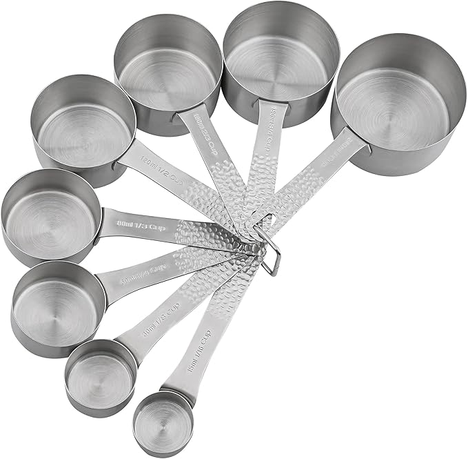 Measuring Cups and Spoons Set 19, Metric & US 18/8 Stainless Steel Measuring Cups and Spoons Set for Kitchen and Baking, Dry & Liquid Metal Measure Cup Spoon with Measure Equivalents