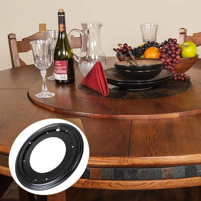 12 inch Lazy Susan Hardware, 4 Pcak Large Lazy Susan Turntable Bearing 5/16" Thick 1000lbs, Lazy Susan for Table, Serving Trays, Kitchen Storage Racks, Craft Table, Rotating Bearing Plate
