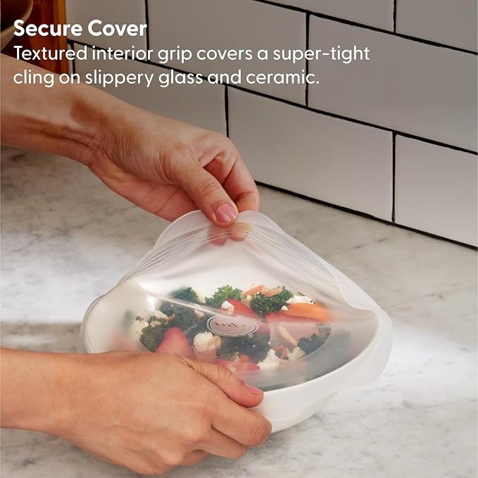 W&P Reusable Silicone Stretch Lid, Set of 6 Circular Lids, Dishwasher Safe, Freezer Safe, LFGB/Premium Materials, Microwave Safe, Clear