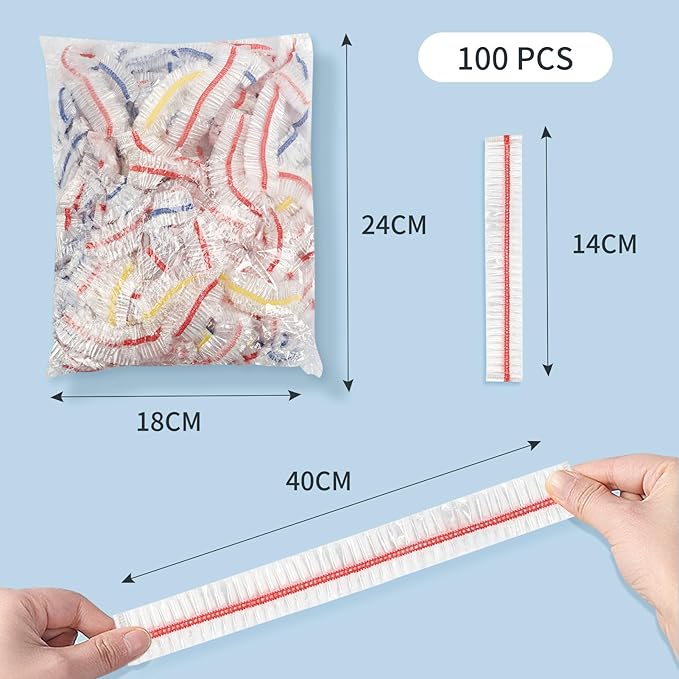 Homelove Plastic Bowl Covers Dish Cover Food Cover, 100pcs Reusable Elastic Stretch Fresh Keeping Covers, Kitchen Dining Cookware Canning Lids Food Bags, Universal Kitchen Plastic Wrap [Colorful]