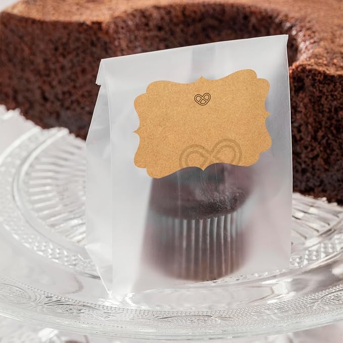 Dark Kraft Labels Stickers, 250 PCS 3" x 2" Fancy Shape Stickers Labels for Storage Box or Food Jars Holiday Present Stickers Christmas Gift Tags