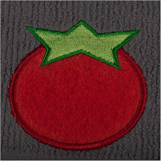 MÜkitchen SCRUBSY 100% Cotton Kitchen Dish Cloth with Built in Scrubber | Various Designs and Super Absorbant (Tomato)