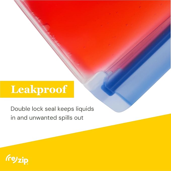 (re) zip 3-Piece Stand-Up Reusable Bag Kit | BPA-Free, Food Grade, Leakproof, Freezer and Dishwasher Safe | Quart (1), 2-Cup (1), Snack (1) | Aqua