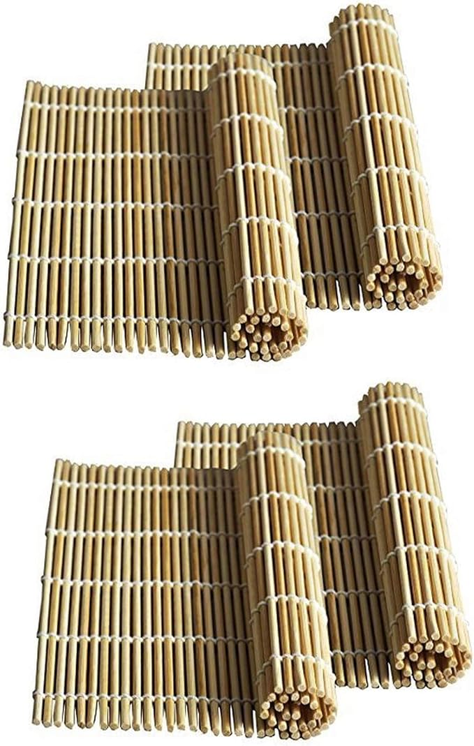 JapanBargain, 4 Pack Large Sushi Roll Bamboo Mats, 10.5" Square Natural Bamboo Sushi Rolling Mats for Making Sushi Rolls, Eco-Friendly, Reusable, Easy to Clean