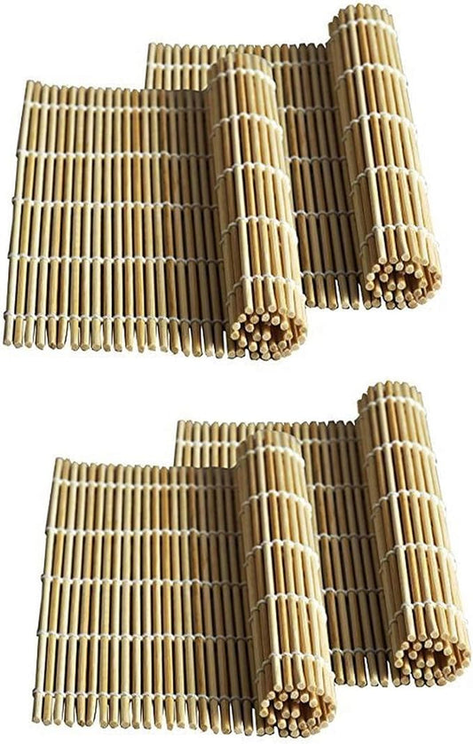 JapanBargain, 4 Pack Large Sushi Roll Bamboo Mats, 10.5" Square Natural Bamboo Sushi Rolling Mats for Making Sushi Rolls, Eco-Friendly, Reusable, Easy to Clean