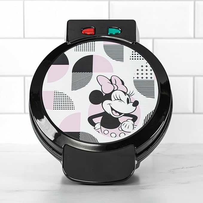 Uncanny Brands Disney Minnie Mouse Waffle Maker – Non-Stick Round Waffle Iron – Easy to Use and Clean
