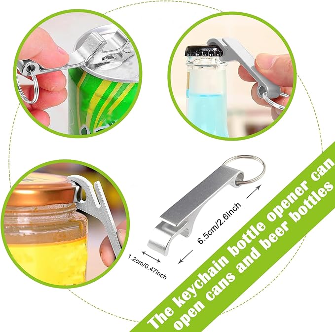 Jar Opener for Weak Hands - Removes Tight Jar Lid for Seniors with Arthritis - Adjustable Jar Opener - Multi Opener Set with Jar Opener Gripper Pad and Bottle Opener Keychain