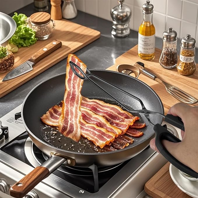 10" 12" 16" Stainless Steel Kitchen Tongs Set, Non-Slip Comfortable Grip Scissor Tongs for Cooking, Grilling & Serving, Set of 3