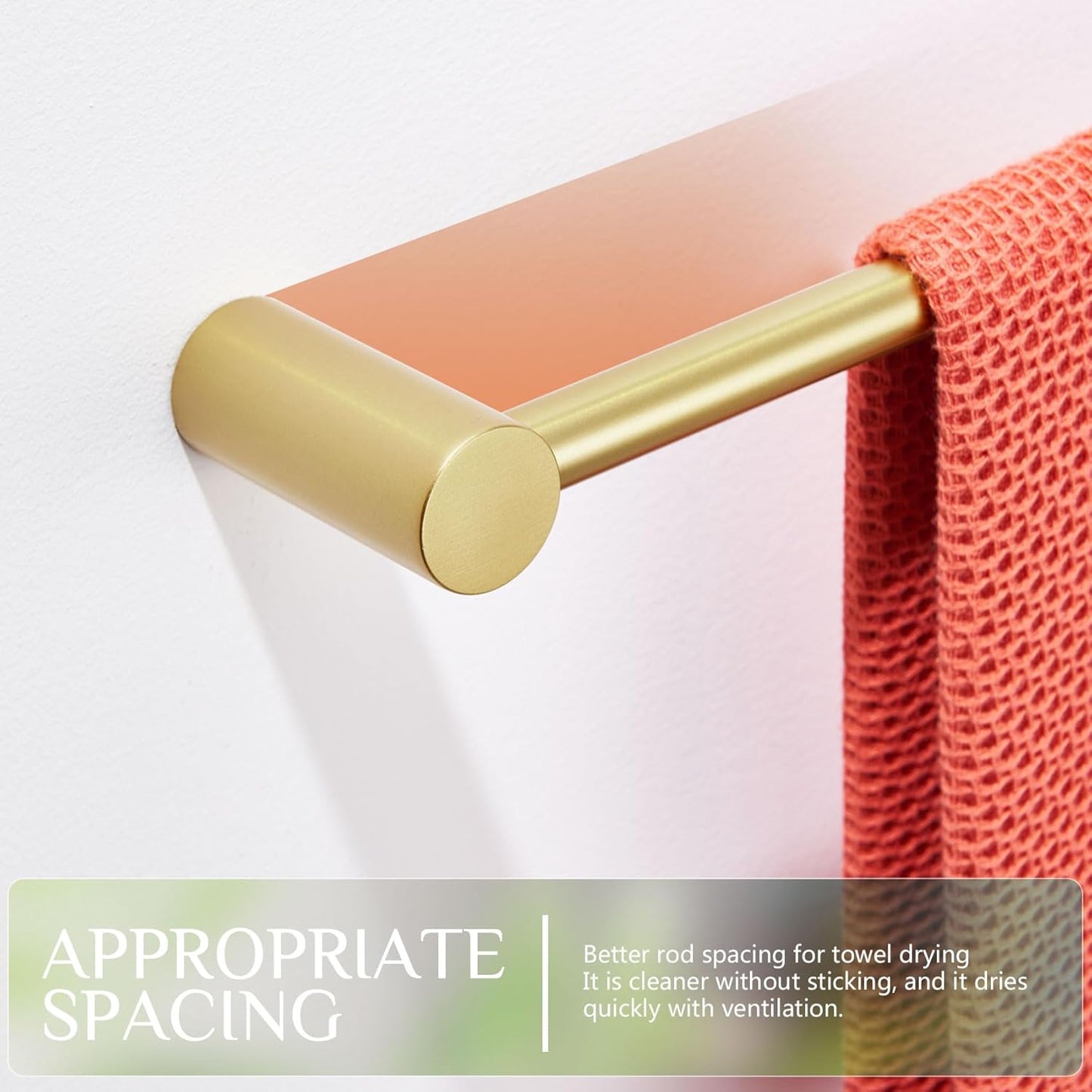 KOKOSIRI Towel Holder Gold for Bathroom Hanger 36-Inch Towel Bar Wall Mounted Bathroom Hardware Lavatory Accessories Stainless Steel, B4007BG-L36