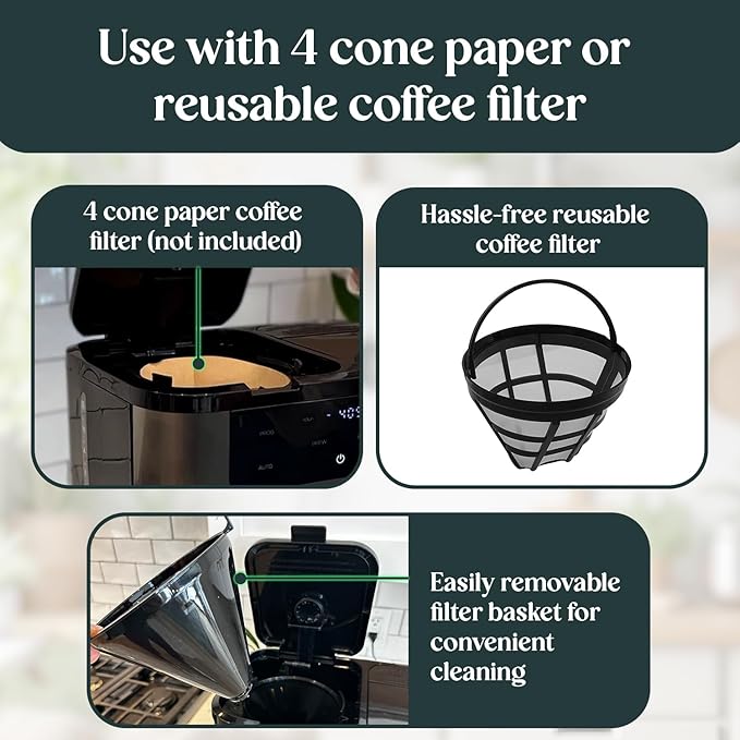 Deluxe 12-Cup Coffee Maker & Single Serve Brewer – Programmable, K-Cup Compatible, Adjustable Brew Size, Glass Carafe, Auto Shut-Off - Ideal for Home or Office