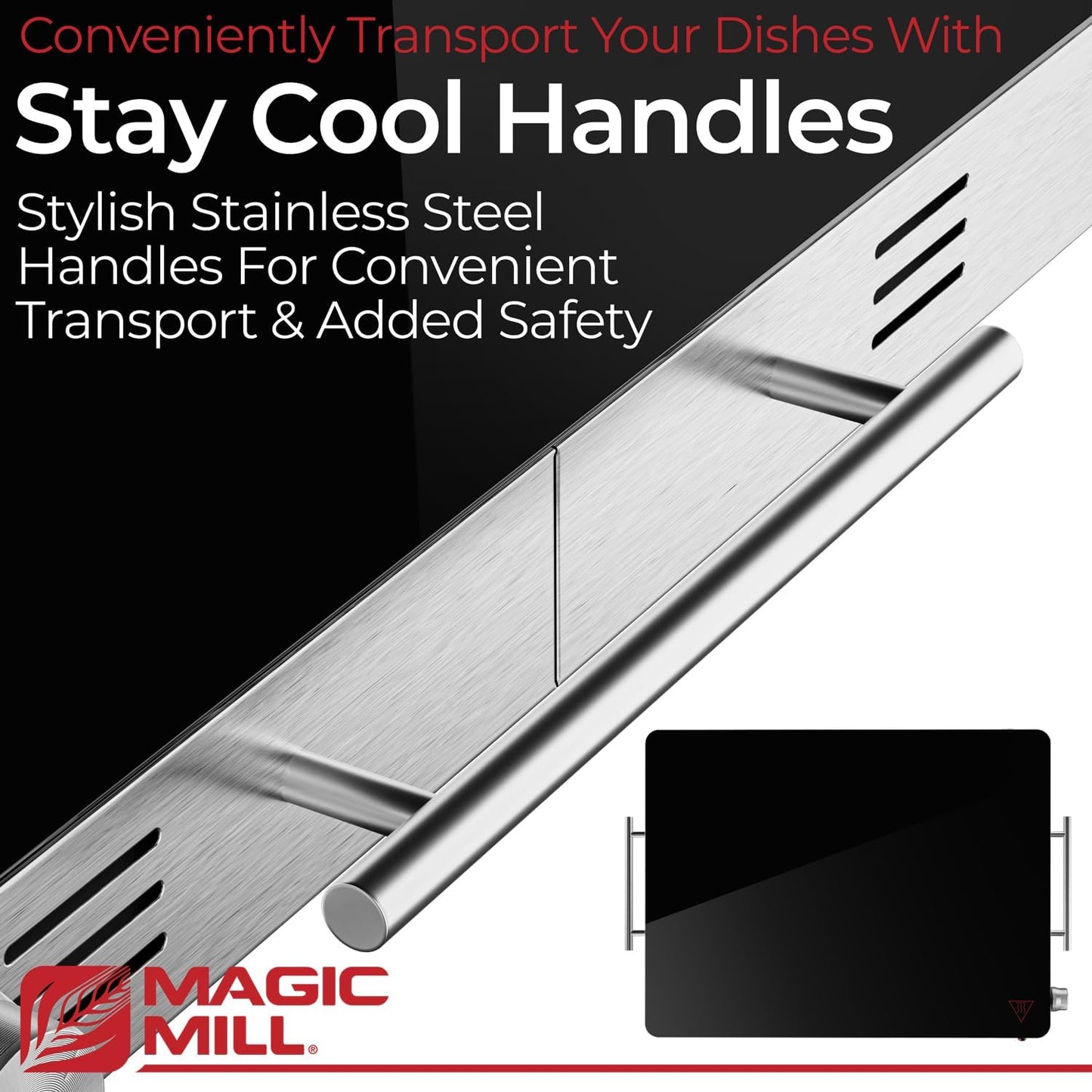 Magic Mill Extra-Large Glass Food Warmer 21x16 Warming Tray