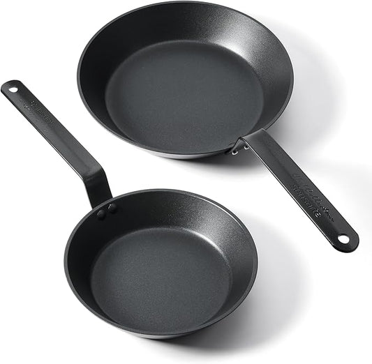 SENSARTE Nonstick Frying Pan Set 2-Piece, Oven Safe Skillets with Swiss Coating, Induction Compatible Chef Pan Set, Dishwasher Safe Cooking Pans, PFOA PFOS Free, 8 and 10 Inch