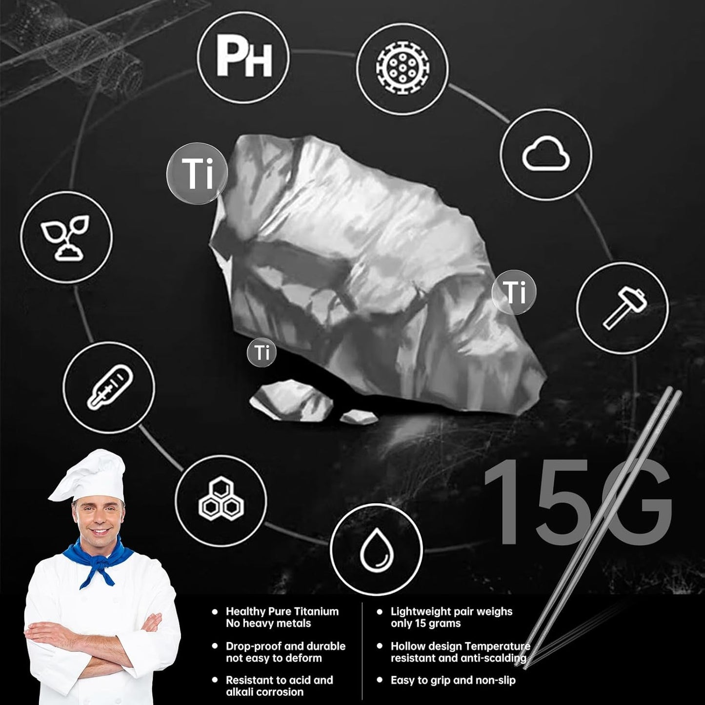 Pure Titanium Chopsticks Reusable Ice Flower design Multicolor Chop sticks 5 Pairs Set Upscale Tableware Dishwasher Safe Light Durable Palillos Chinos as Gift