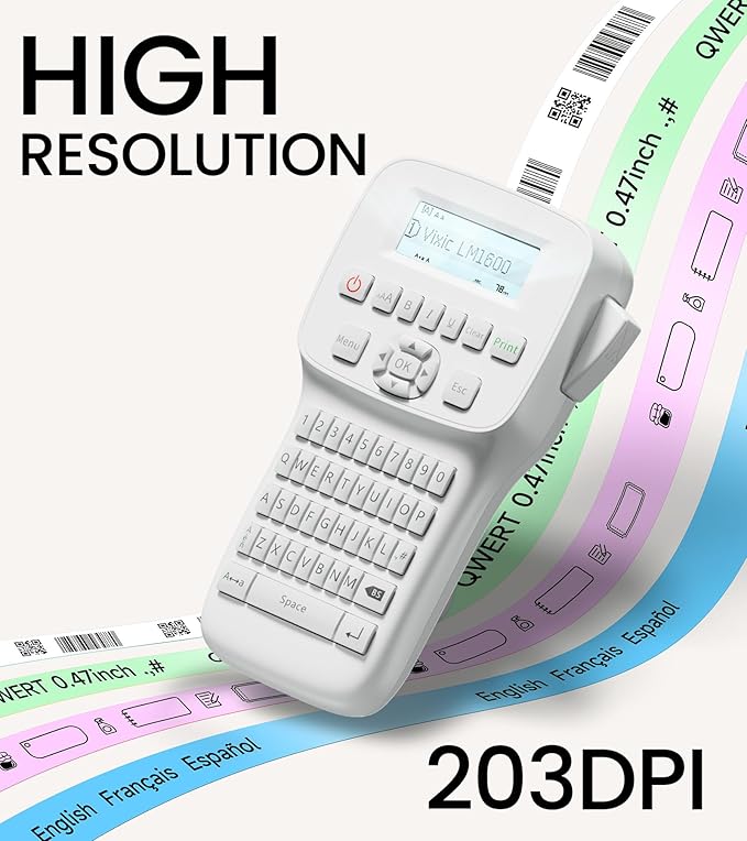 Label Maker Machine with-Tape, Handheld Rechargeable Label Maker with Keyboard, Simple Portable Labeler Machine with Backlit Screen, Labeling Machine for School Home Storage Office Organizing