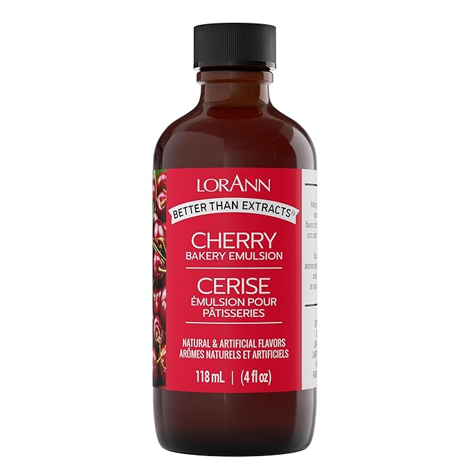 Lorann Oils Cherry Bakery Emulsion: Authentic Cherry Flavor, Perfect for Enhancing Fruit Undertones in Baked Goods, Gluten-Free, Keto-Friendly, Cherry Extract Alternative Essential for Your Kitchen