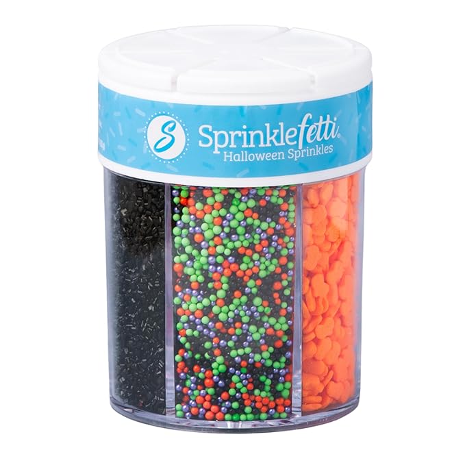 Sweets Indeed Sprinkles 6 Cell Edible Sprinkle Mix Jimmies Perfect for Cake Decorations Baking Ice Cream Cookies Cupcake Topper (Halloween)