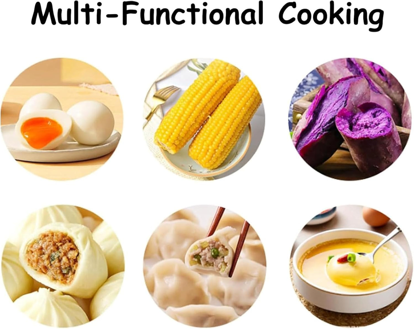 Sunny Side Master Egg Cooker, Multi-functional 6-Egg Rapid Cooking Capacity, Electric Poacher with Stainless Steel Design, For Soft Medium Hard Boiled Eggs and Omelettes (2Pcs)