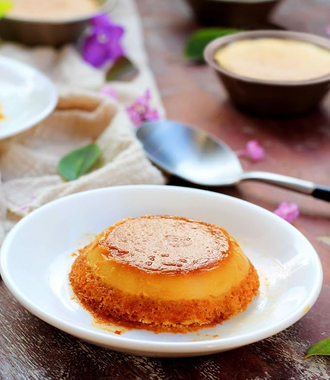 CHEFMADE Mini Pudding Pan Set, 3-Inch 4Pcs Non-Stick Egg Tart Mold Round Mini Cake and Loaf Bakeware for Oven and Instant Pot Baking (Champagne Gold)