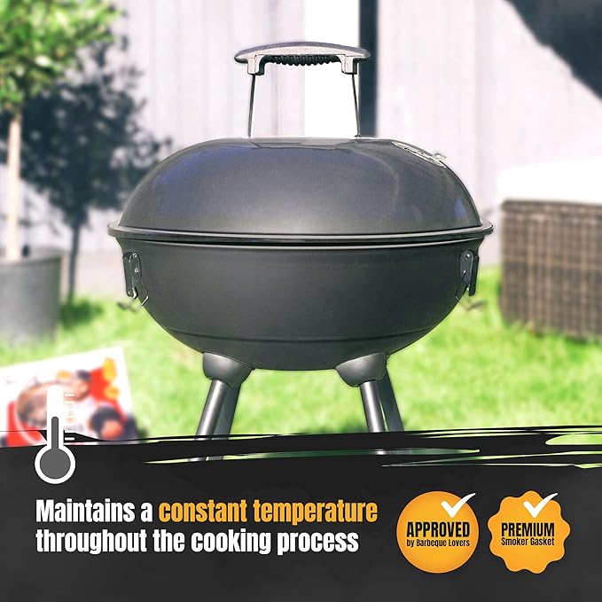 Smoker Gasket – 0.6’’ Wide 0.2’’ Thick High Temp Seal Grill Gasket – 17 FT Long Self Stick Black Nomex Tape Gaskets for Smokers and BBQ Lid – Heat Seal Material Replacement