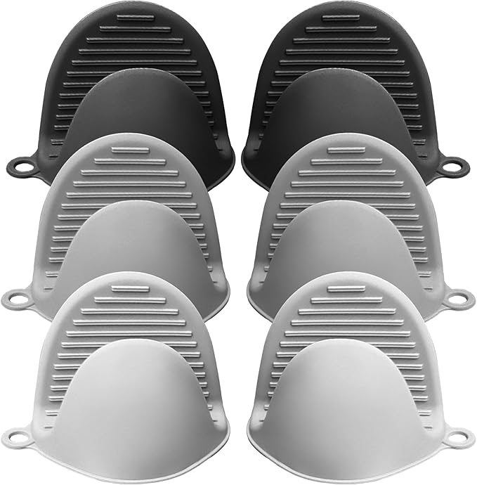 Oven Mitts, 3 Pairs Mini Silicone Heat Resistant Oven Mitts Gloves, Rubber Oven Mitt Potholders for Kitchen Cooking, Thickened & Portable Cute Oven Mitts