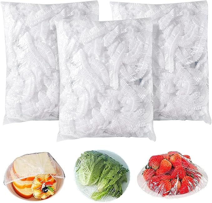 Homelove 300pcs Plastic Bowl Covers Food Cover Dish Covers, Reusable Elastic Stretch Fresh Keeping Bags, Kitchen Dining Plate Bread Proofing Food Storage Covers, Universal Kitchen Plastic Wrap